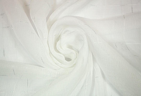 Тюль Лен 300*260 с утяжелителем белый с серебром Легранд  *1