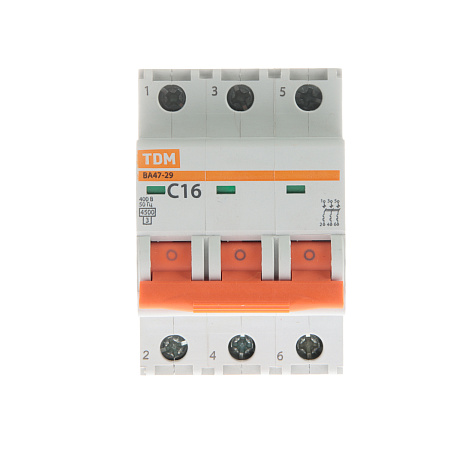 Авт.выкл. TDM ВА 47-29 16А/3П SQ0206-0109  *4/40