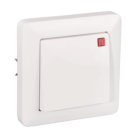 Выключатель "Хит" СП 1кл. белый с подсветкой ВС16-135-б  *10/96