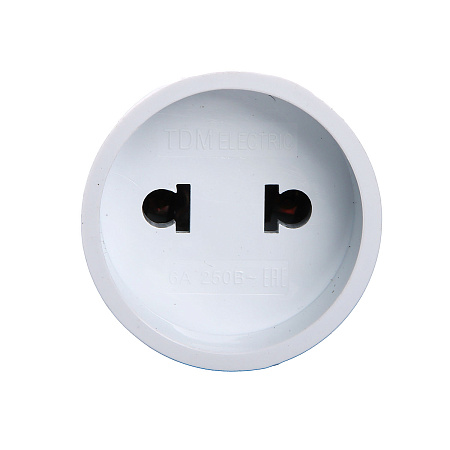 Переходник  евро АДАПТЕР  6А 250В белый б/з TDM SQ1806-0023 *1/30