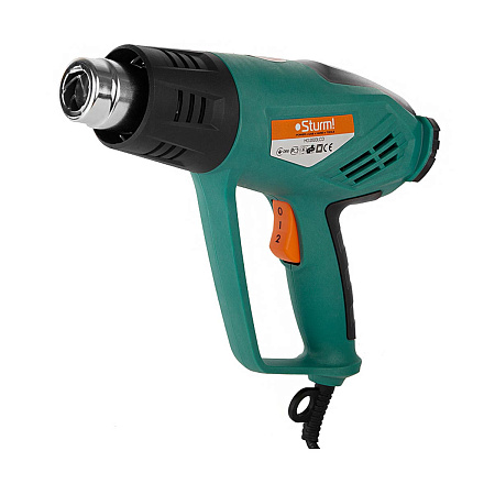 Фен строительный 2000Вт  50-600°С 300-600 л/мин 4 насадки ЖКдисплей HG2003LCD STURM *1/6
