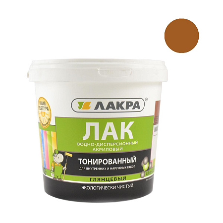 Лак акриловый для наружных и внутренних работ тонированный Орех 0,9 кг Лакра * 6/432