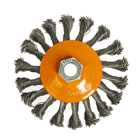Щетка-насадка "колесо" М14 для УШМ 115 мм STURM стальн.витая пров. (арт.5240401) *1/45