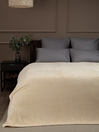 Плед 150*200см фланель жаккард r-ромбики кремовый TF FNJ CR1 1520 11-0110  *1