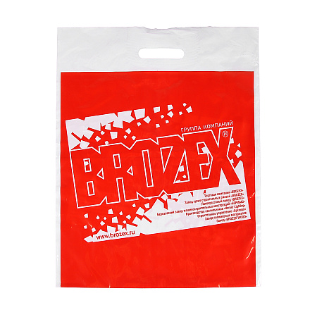 Пакет п/э с прорубной ручкой "BROZEX" ПВД 400х500мм (толщ.50мкм) *50/500