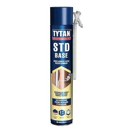 Пена монтажная бытовая 750мл/840гр всесезонная "TYTAN " STD Base 15874 до 37л   *1/12/672