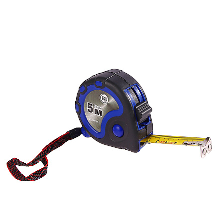 Рулетка  5м х19мм резино-пластик. корпус стальная лента фиксатор магнит арт.2501512 T4P *1/12/120