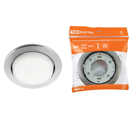 Светильник встраиваемый  СВ 01-06 GX53 хром TDM SQ0359-0058 *1/100