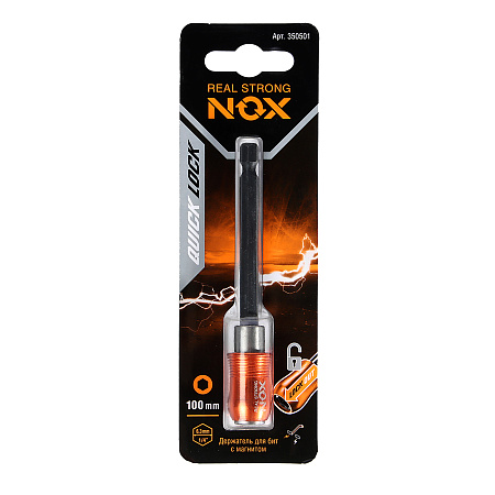 Адаптер для бит 100мм магнитный хвостовик 1/4"Е QUICK LOCK арт.350501 NOX *1/100