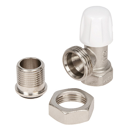 Клапан радиаторный запорный угловой 1/2"(Ø15) М/П CTM CARAVL12 *1/25