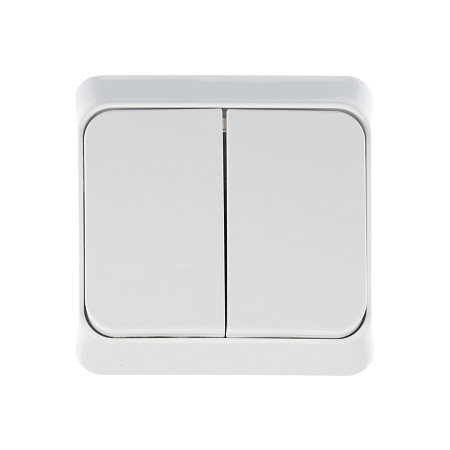 Выключатель "Этюд" ОП 2кл. белый с подсветкой ВА10-006В  *10/25