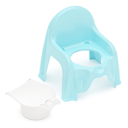 Горшок детский пластм. - "стульчик туалетный" Голубой с синим  М1326 (ЗПИ "Альтернатива") *1/6