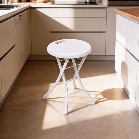 Табурет Складной с пластм. кругл.сидением, металл.опоры с dтруб 22мм цвета:"микс"ТПС1 "Ника" *1/6