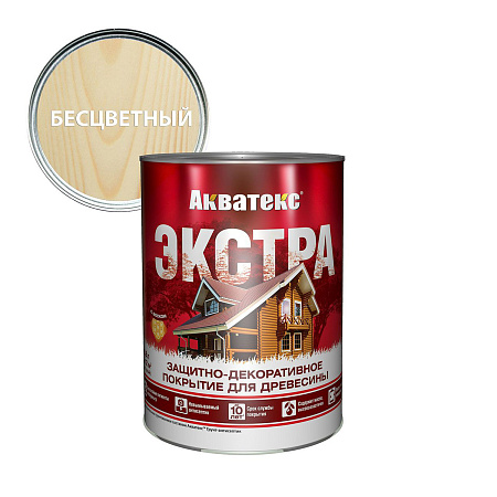 Защитно-декоративное покрытие для древесины алкидное бесцветный 2,7 л АКВАТЕКС *1/4/144