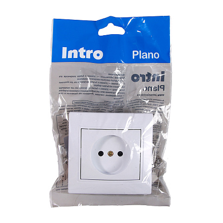 Розетка "Intro Plano" СП 1-мест. белый с/з 2P+E Schuko 16А-250В IP20 1-202-01 *10/200