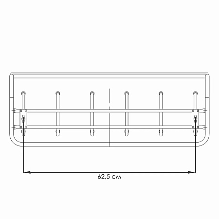 Вешалка настенная с полкой 730х220х265мм Белый ВСП 7 Б ("ЗМИ") *1