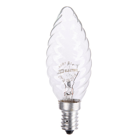 Лампа накаливания 40W Е14 свеча-витая прозрачная TDM SQ0332-0013 *10/100