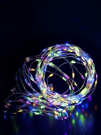 Гирлянда Нить 2 м 20LED мульти медь нить IP44 CR2032х2 (в компл) 147  *1/50