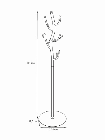 Вешалка напольная "Стойка" "Дерево"  выс.1,81м Белый ВНП 211 Б ("ЗМИ") *1