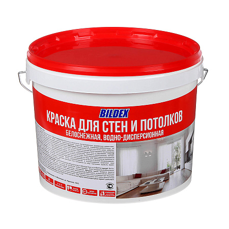Краска акриловая для стен и потолков 14 кг BILDEX белоснежная *1/48