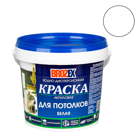 Краска акриловая для потолков 1,2 кг BROZEX  *12/432