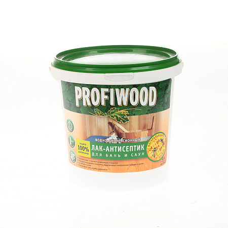 Лак акриловый для бань и саун 0,9 кг PROFIWOOD *1/6/588