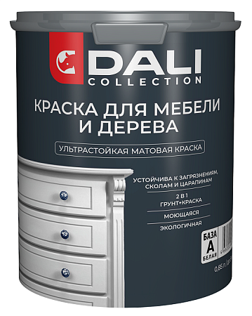 Краска акриловая для мебели и дерева Dali Collection 0,85 л База А белая *1/6