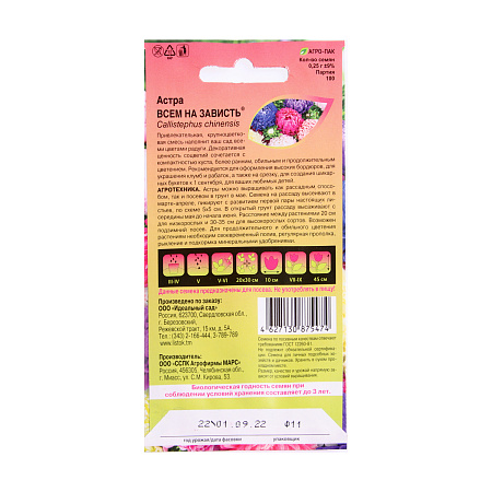 Семена Астра Всем на зависть  0,25гр LISTOK *10/200