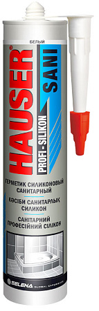 Герметик силиконовый санитарный белый 260мл "HAUSER" SANI 17615/75161/48728  *1/24