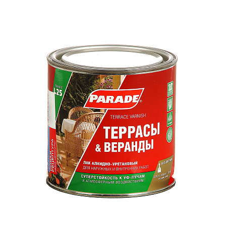 Лак алкидно-уретановый для террас глянцевый 0,75 л PARADE L-25  *6/528