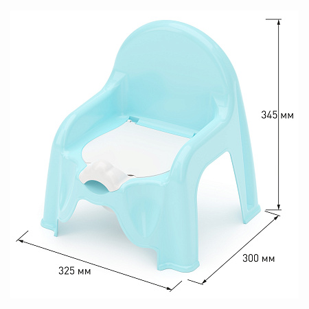 Горшок детский пластм. - "стульчик туалетный" Голубой с синим  М1326 (ЗПИ "Альтернатива") *1/6