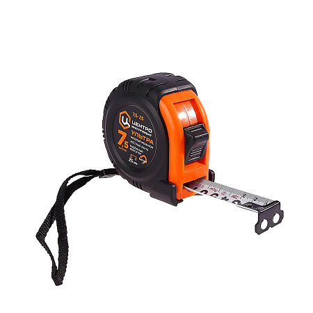 Рулетка  7,5м х25мм резино-пластик.корпус стальная лента фиксат магнит арт.Ультра7,5М-25ММ ЦИ*1/6/48