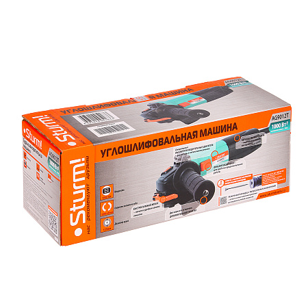 Шлифмашина угловая 125мм 1000Вт 10000об/мин М14 AG9012T STURM *1/6