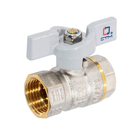 Кран шаровый 1/2" (Ø15) М/М бабочка СТМ (СТАНДАРТ) CWFFB012 (аналог ЗФ766) *1/25/200