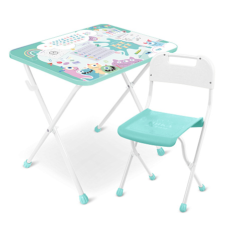 Комплект детской мебели: Стол выс.52см+стул с пластм.сид..выс.30см "Мат-ка с монстриками" КП/ММ*1