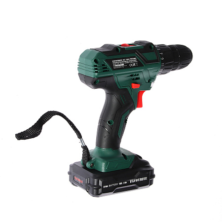 Дрель-шуруповерт 18В 2скор.0-400/0-1400об/мин 30Нм 2Ач 2аккум LI-ION DC1802 PROMO FAVOURITE *1/10