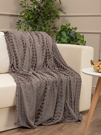 Плед 200*220см фланель жаккард зигзаг коричневый  TF FNZ BR2 011/2022 NC Absolute *1