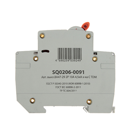 Авт.выкл. TDM ВА 47-29 10А/2П SQ0206-0091 *6/60