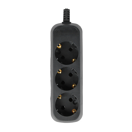 Корпус удлинителя 3 розетки с/з с выкл. 16А мощ. нагр 3500Вт ЧЕРНЫЙ ЭРА KX-3es-B *1/20