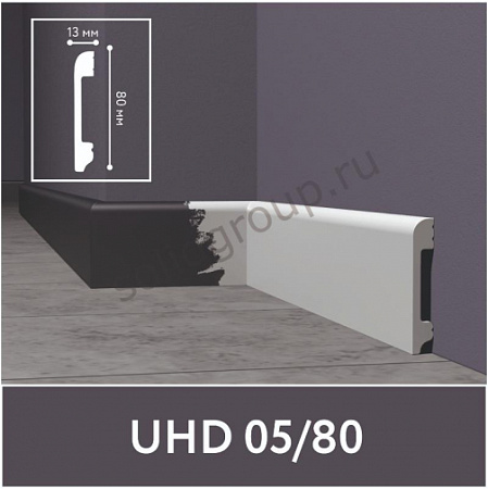 Плинтус напольный Солид 1 UHD 05/80 белый 2,0м *12