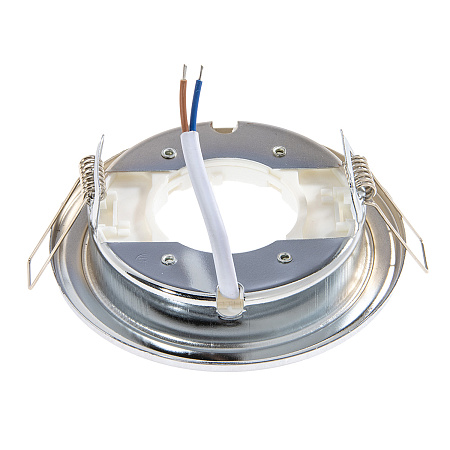 Светильник встраиваемый GX53 H4 DL3901 Ecola Круг  стекло Голубой блеск хром FB53GRECB *10/50