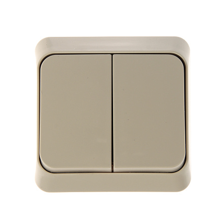 Выключатель "Этюд" ОП 2кл. кремовый с подсветкой ВА10-006К *10/25