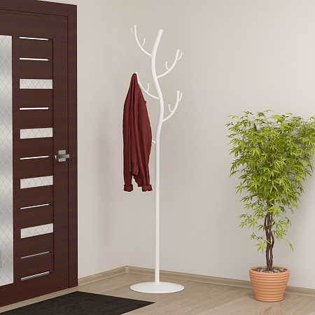 Вешалка напольная "Стойка" "Дерево"  выс.1,81м Белый ВНП 211 Б ("ЗМИ") *1