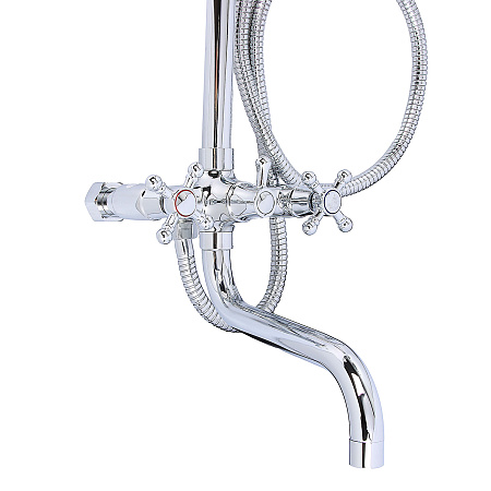 Смеситель д/ванны со стойкой для душа + ручной душ Diadonna  D80335354 *1/4