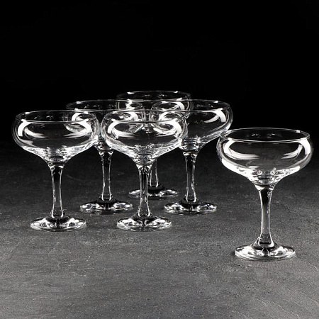 Набор бокалов стекло "Бистро" 275мл 6шт д/шамп.(креманка)  44136 "Pasabahce" *1/4