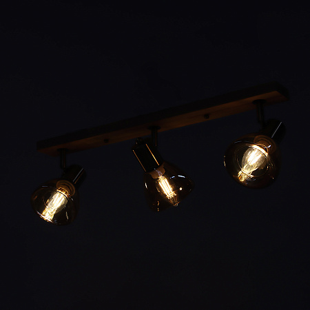 Светильник настенный (спот) N5104/3 AB+WOOD Е14 3*40W   VERNER LIGHTING *1