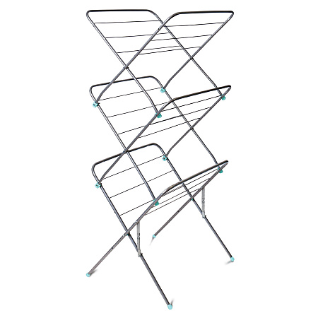 Сушилка для белья напольная 3-х уровн. Складная "Ника" дл.суш.пол.15м.выс.1,30м Сер.(Бел.) СБВ2*1/6