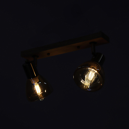 Светильник настенный (спот) N5104/2 AB+WOOD Е14 2*40W   VERNER LIGHTING *1