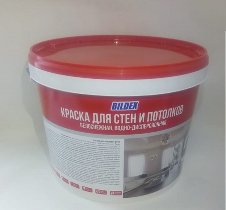 Краска акриловая для стен и потолков 6 кг BILDEX белоснежная  *1/75