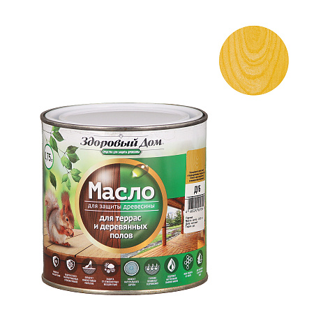 Масло для террас и деревянных полов Здоровый Дом Дуб 0,75 л *1/6/528
